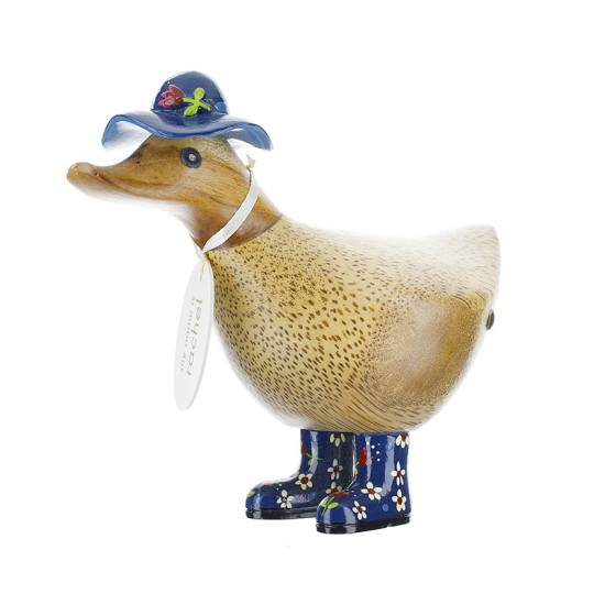 DCUK Ducky with Blue Floral Hat and Welly Boots