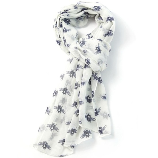 Pure Fashions Bees Scarf - Cream