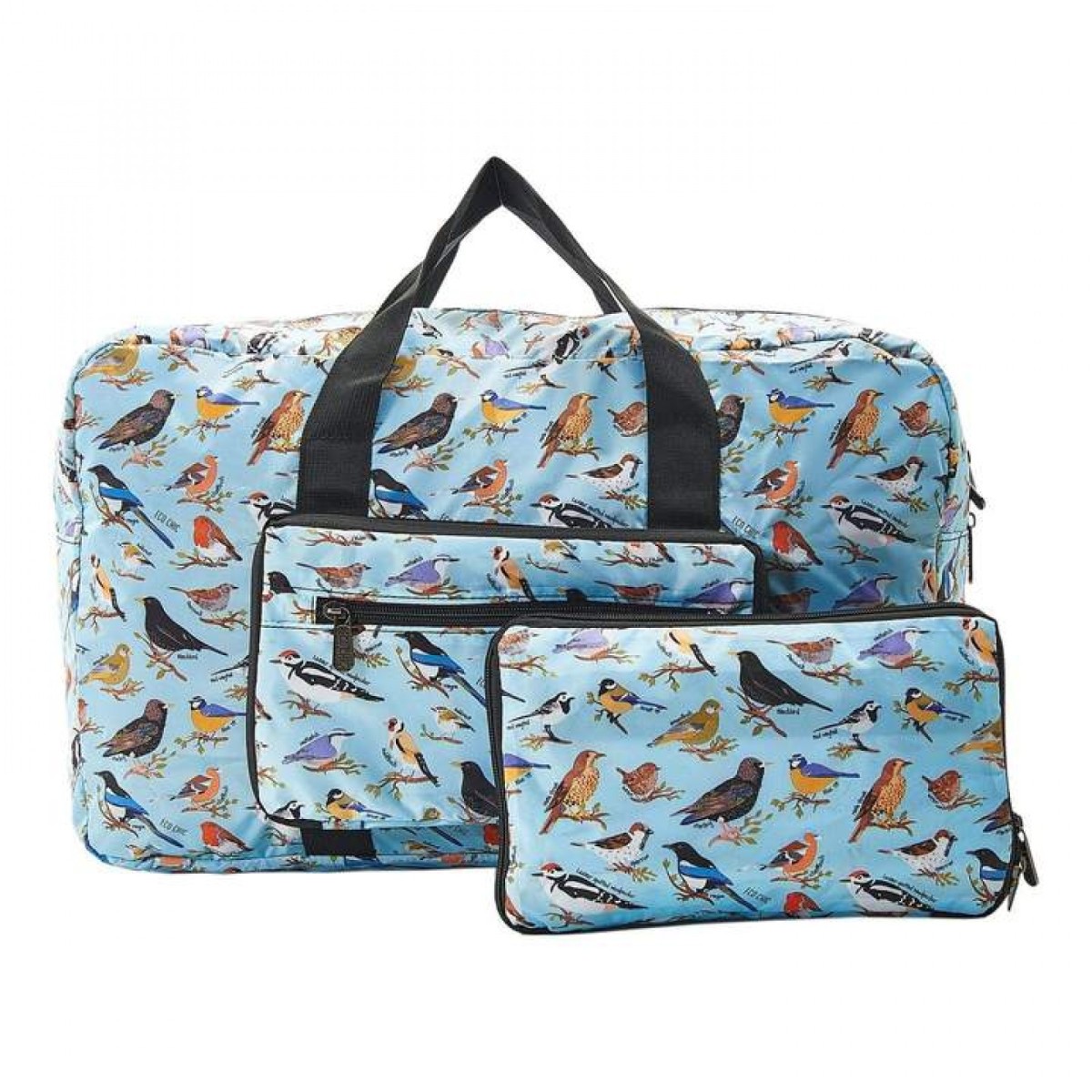 Eco Chic Lightweight Foldable Holdall Wild Birds Blue