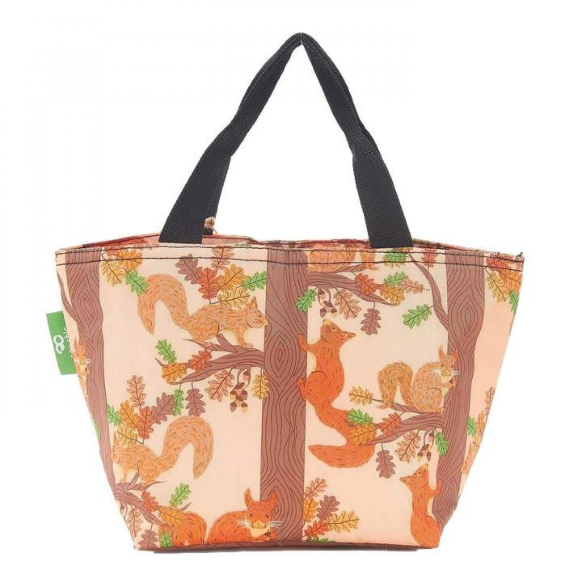 Eco Chic Expandable Cool Bag/Lunch Bag/Insulated Bag Khaki Squirrel 