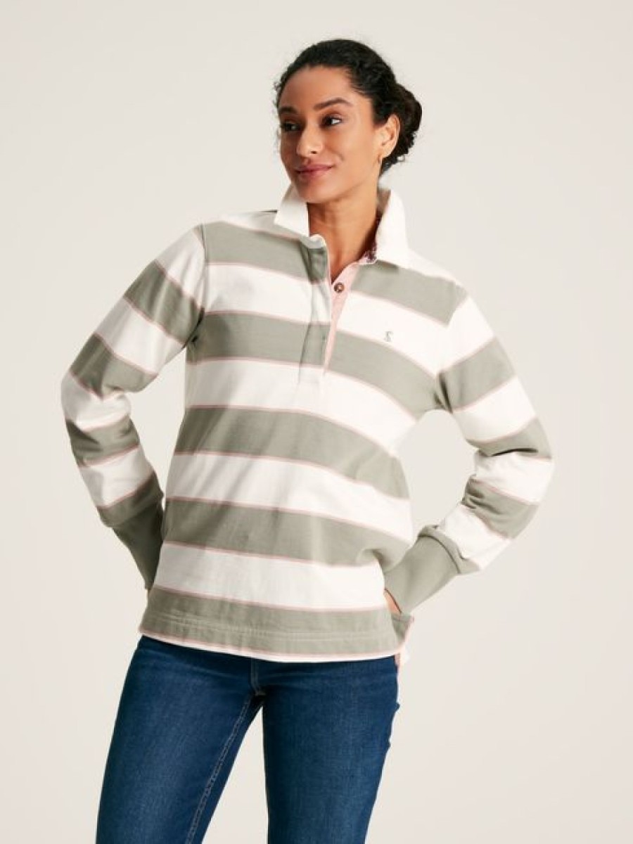 Joules Sammie Green/Ecru Rugby Shirt Flagship Boutique