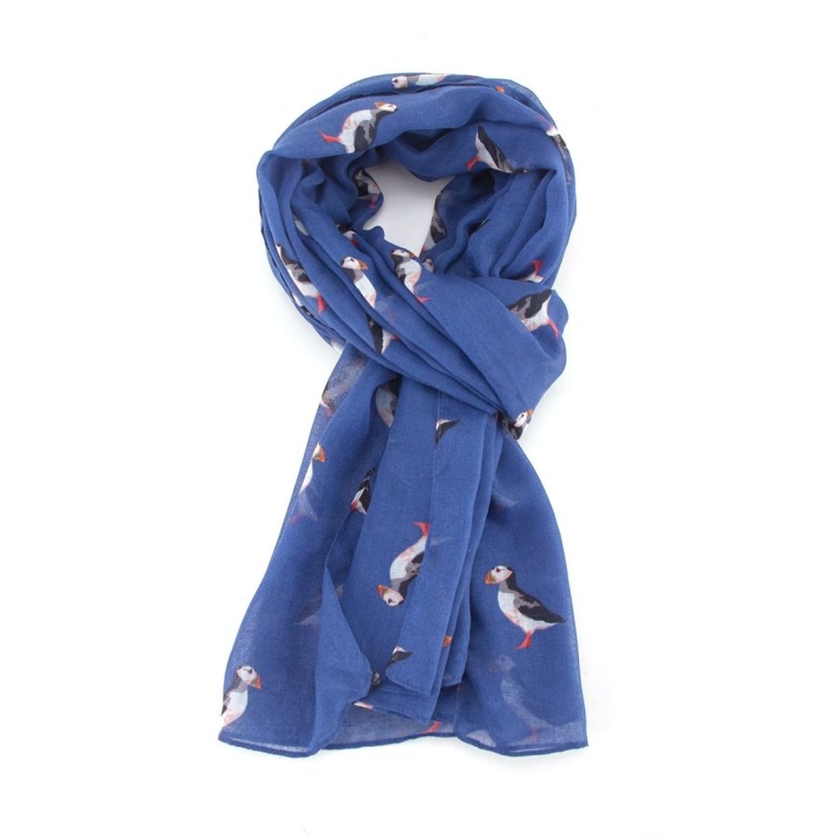 Pure Fashions Puffins Scarf Navy Flagship Boutique