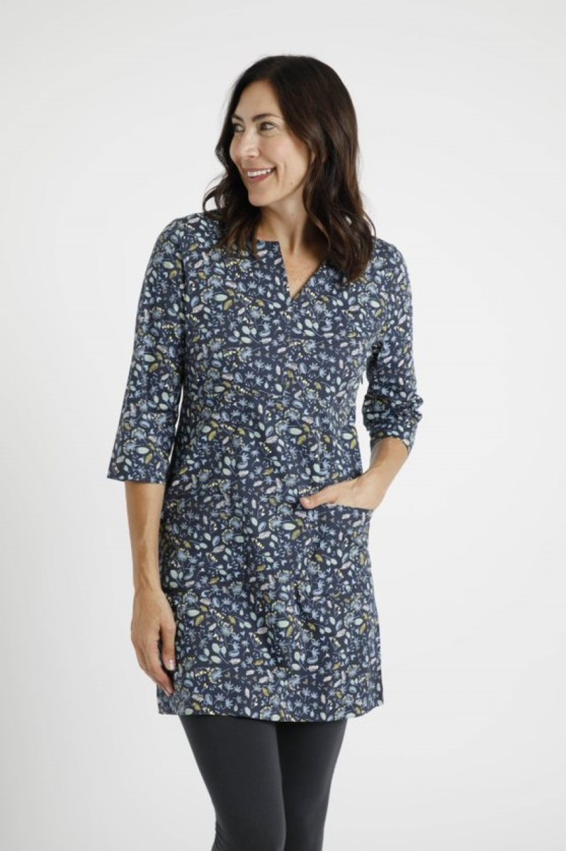 Weird Fish Macy Printed Stretch Tunic Ink Flagship Boutique