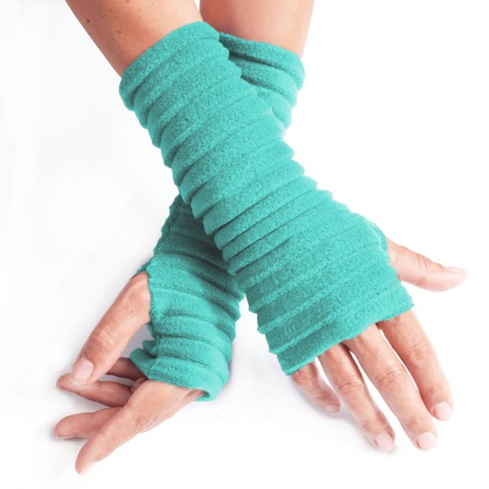 Anna Falcke Wristee Fingerless Gloves - Jade Green