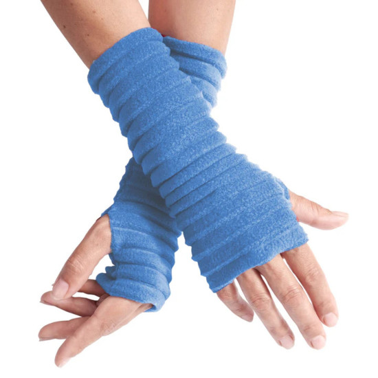 Anna Falcke Wristee Fingerless Gloves - Mediterranean Blue