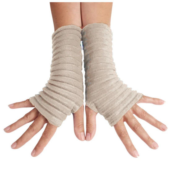 Anna Falcke Wristee Fingerless Gloves - Oatmeal Beige