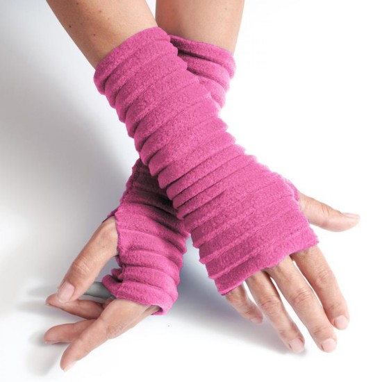 Anna Falcke Wristee Fingerless Gloves - Pink