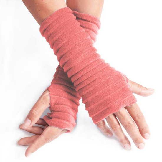 Anna Falcke Wristee Fingerless Gloves - Coral Pink