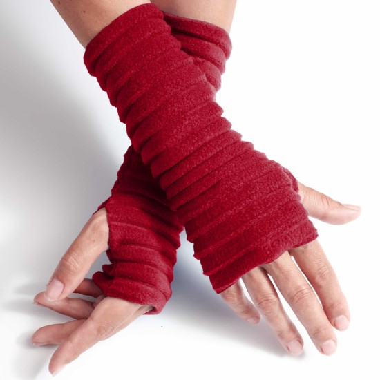 Anna Falcke Wristee Fingerless Gloves - Red