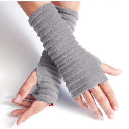Anna Falcke Wristee Fingerless Gloves - Silver Grey
