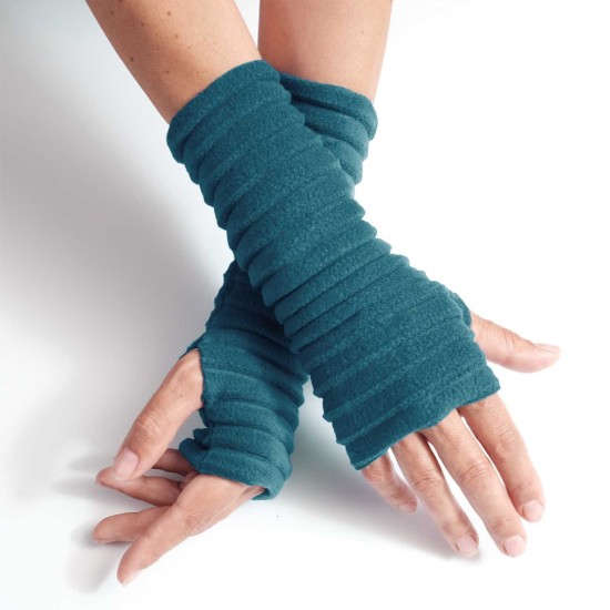 Anna Falcke Wristee Fingerless Gloves - Teal Green