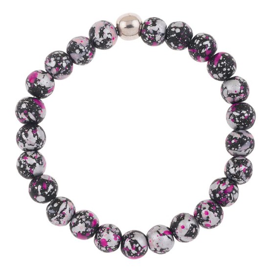 Carrie Elspeth Black/Pink Shimmer Marbled Bracelet - B1563