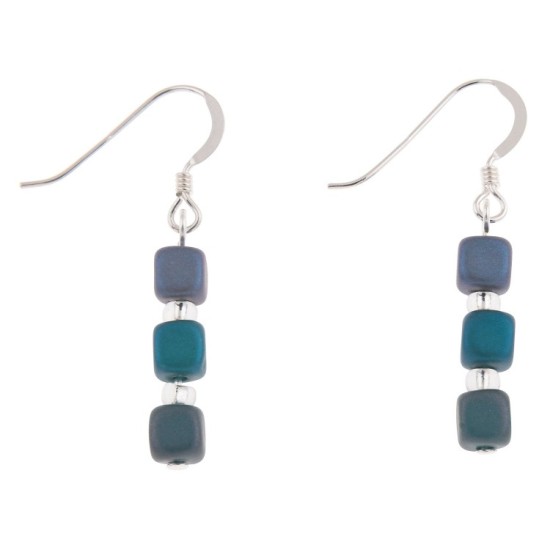 Carrie Elspeth Blues Satin Cubes Earrings - EH1614c