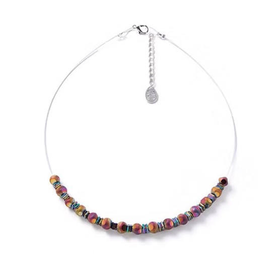 Carrie Elspeth Burnished Copper Notches Links Necklace - N1904