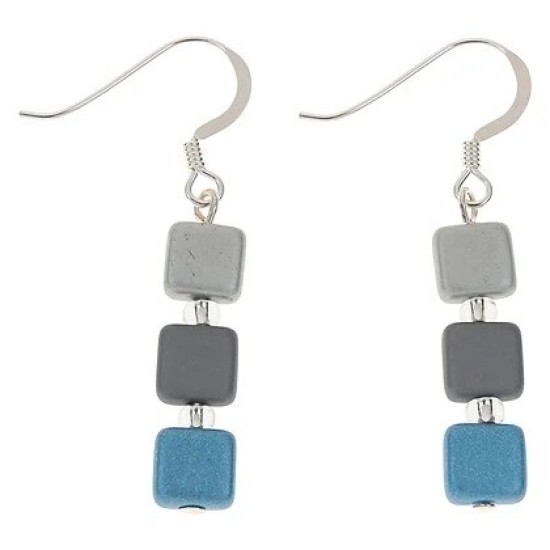 Carrie Elspeth Grey/Black/Blue Pastel Geo Earrings - EH1776A