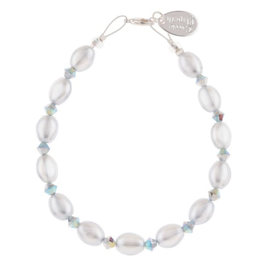 Carrie Elspeth Grey Pearl & Crystal Bridal Bracelet - B1610