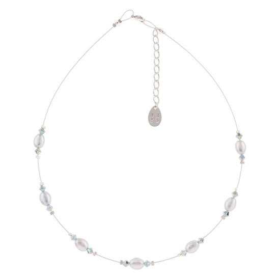 Carrie Elspeth Grey Pearl & Crystal Bridal Necklace - N1610