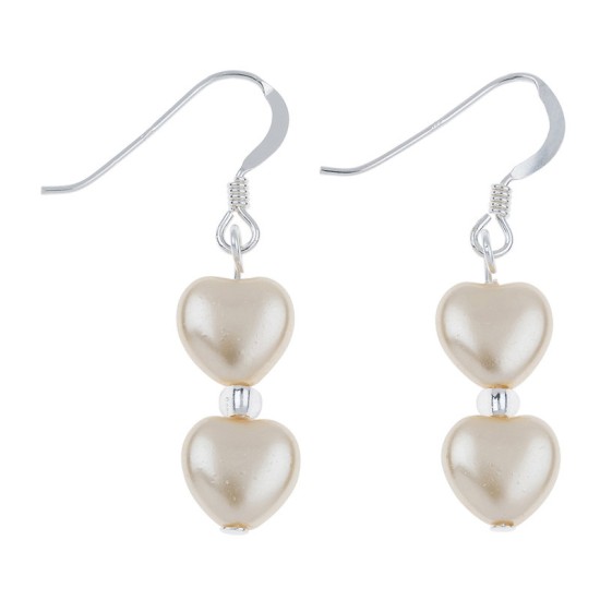 Carrie Elspeth Ivory Pearl Heart Earrings - EH1699