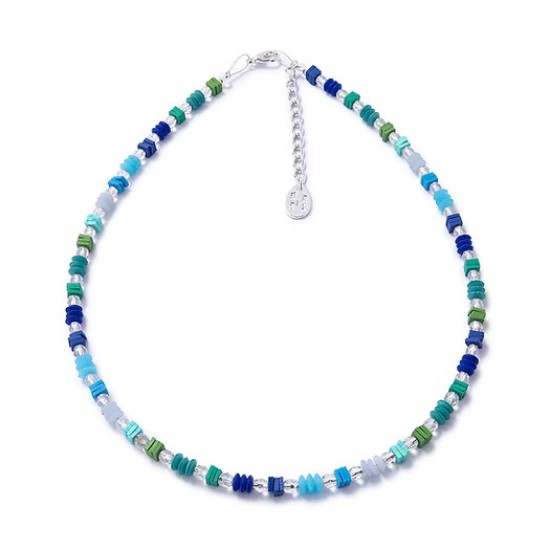 Carrie Elspeth Marine Confetti Beaded Trio Full Necklace - N2001