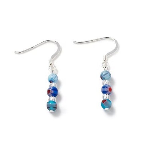 Carrie Elspeth Mini Millefiori Cubes Earrings - Blues - EH1912A