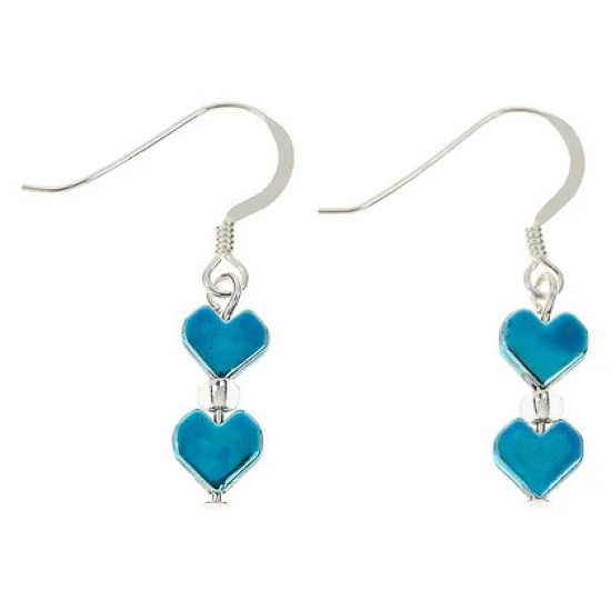 Carrie Elspeth Ombre Haematite Heart Earrings - Blue - EH1784b