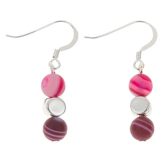 Carrie Elspeth Pink Agate Medley Earrings - EH1773