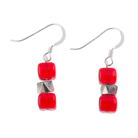 Carrie Elspeth Red Sparkle Earrings - EH1565a