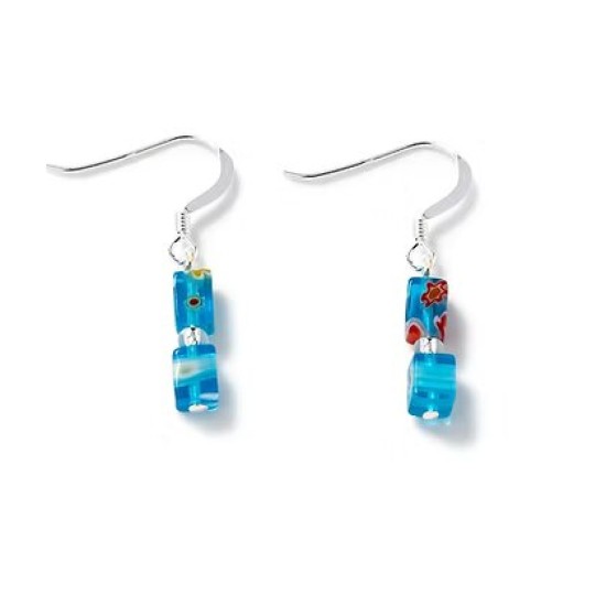 Carrie Elspeth Turquoise Millefiori Cubes Earrings - EH1914-15