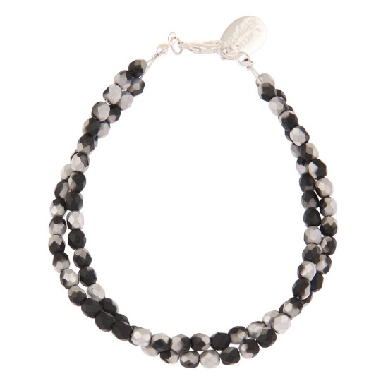 Carrie Elspeth Twists Bracelet - Silver/Black - B1483