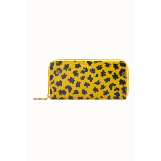 Cath Kidston Leopard Print Continental Zip Wallet - Yellow