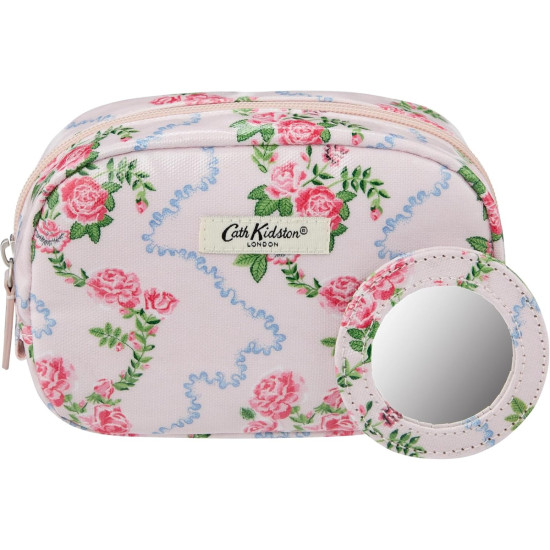 Cath Kidston Make Up Bag with Mirror - Flutter Rose