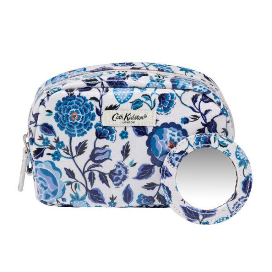 Cath Kidston Make Up Bag with Mirror - Navy Carnation