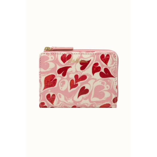 Cath Kidston Marble Hearts Ditsy Slim Pocket Purse - Pink