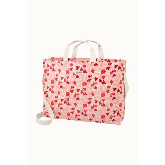 Cath Kidston Marble Hearts Ditsy Strappy Carryall - Pink