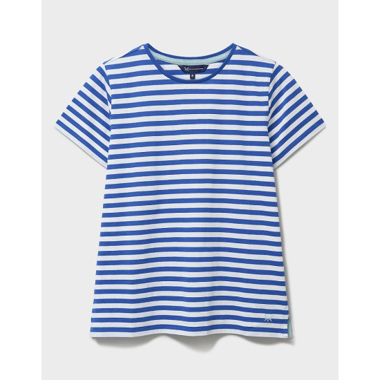 Crew Clothing Cotton Breton Tee in Blue and White