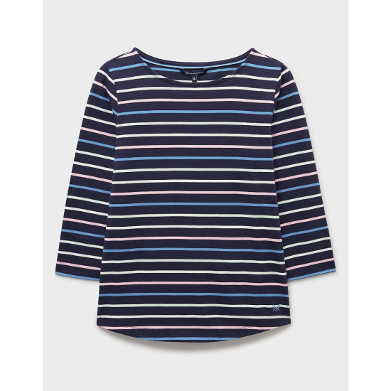Crew Clothing Essential Breton Top in Navy & Blue Stripes