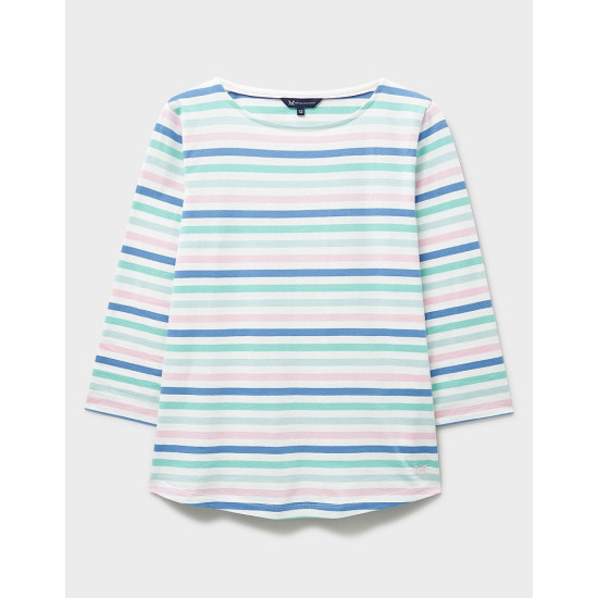 Crew Clothing Essential Breton Top in White and Multi Stripes