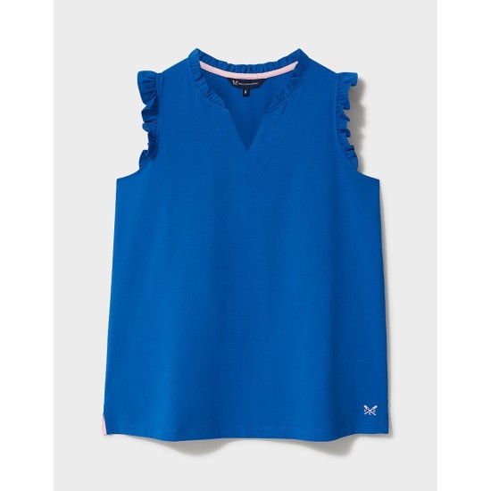 Crew Clothing Frill Jersey Vest in Blue