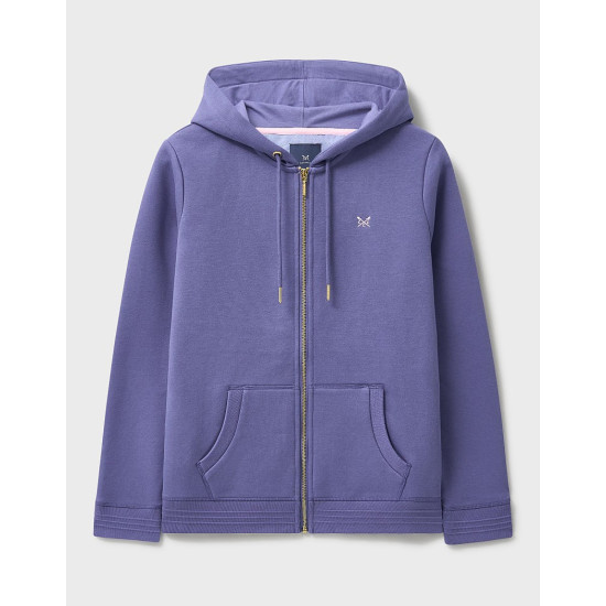 Crew Clothing Heritage Zip-Through Hoodie in Blue