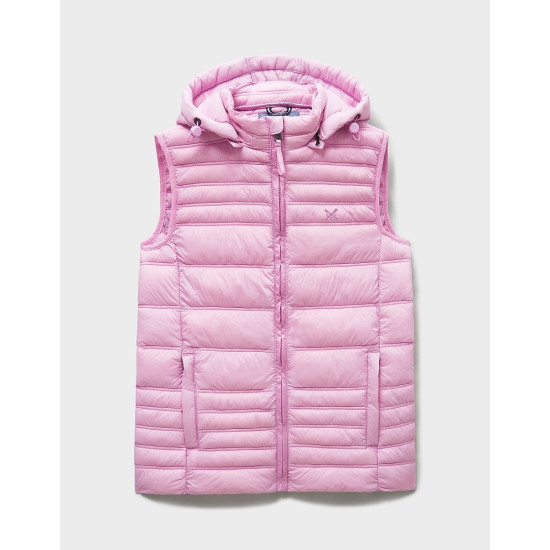 Crew Clothing Lightweight Padded Gilet in Pink