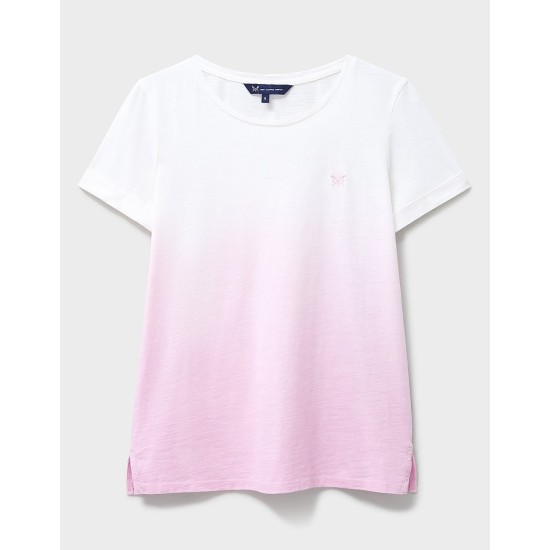 Crew Clothing Ombre Cotton T-Shirt in Pink and White