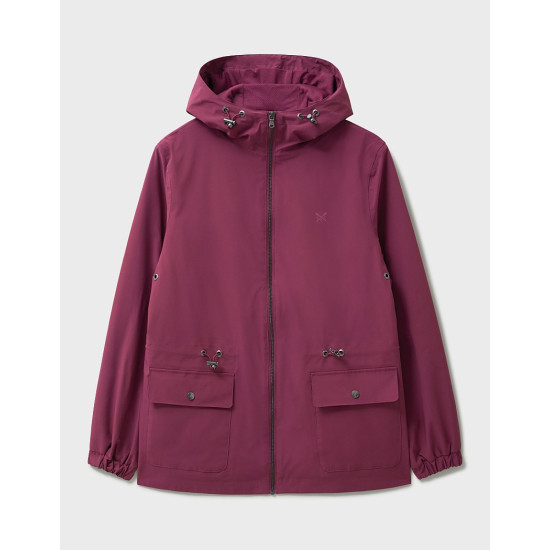 Crew Clothing Showerproof Raincoat in Berry