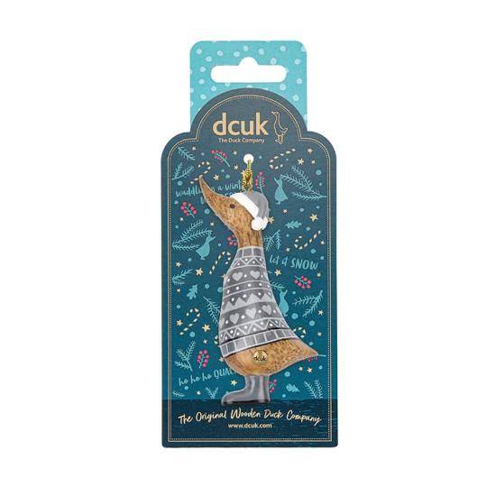 DCUK  Alpine Christmas Duck Hanging Decoration - Grey