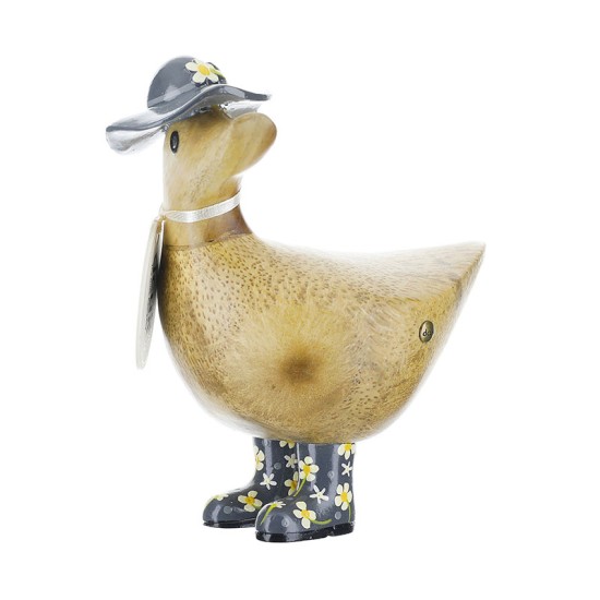 DCUK Ducky with Grey Floral Hat and Welly Boots