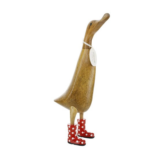 DCUK Natural Welly Ducklet - Red Spotty