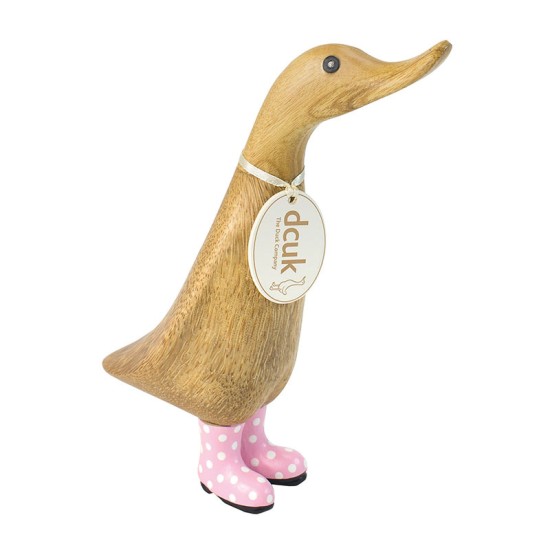 DCUK Natural Welly Duckling - Pink Spotty