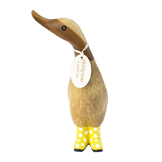 DCUK Natural Welly Duckling - Yellow Spotty