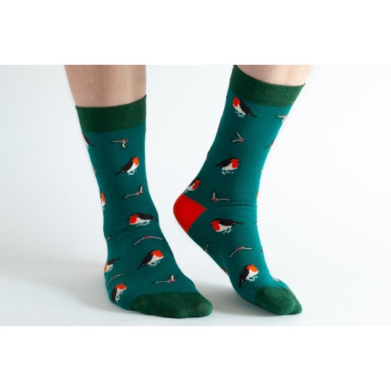 Doris & Dude DDS1855 Green Robin Bamboo Socks