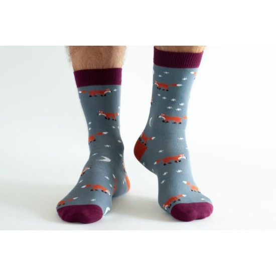 Doris & Dude DDS1959 Mens Grey Fox Bamboo Socks