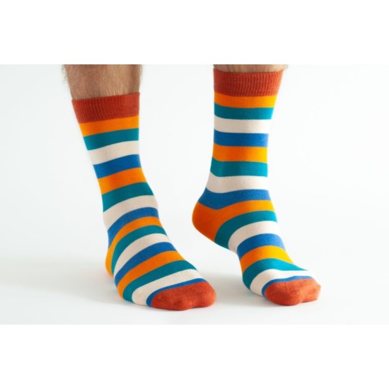 Doris & Dude DDS1977 Mens Orange Stripe Bamboo Socks